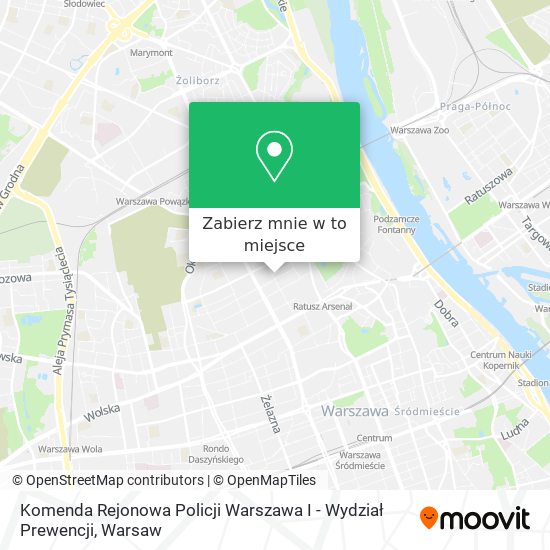 Mapa Komenda Rejonowa Policji Warszawa I - Wydział Prewencji