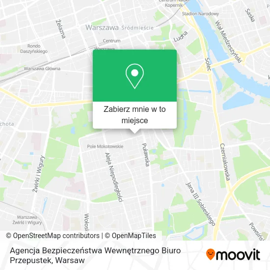Mapa Agencja Bezpieczeństwa Wewnętrznego Biuro Przepustek