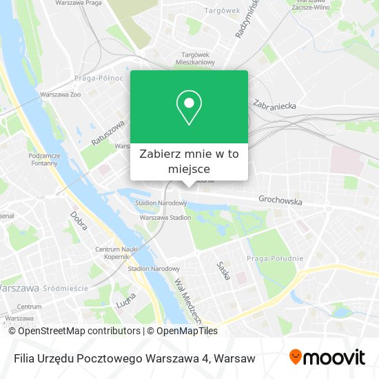 Mapa Filia Urzędu Pocztowego Warszawa 4