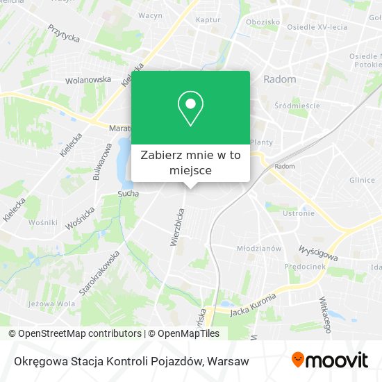 Mapa Okręgowa Stacja Kontroli Pojazdów