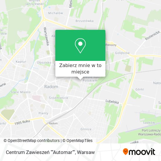 Mapa Centrum Zawieszeń ""Automar""