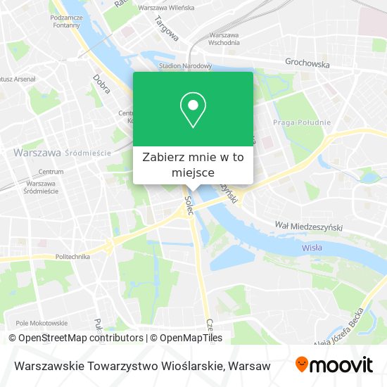 Mapa Warszawskie Towarzystwo Wioślarskie