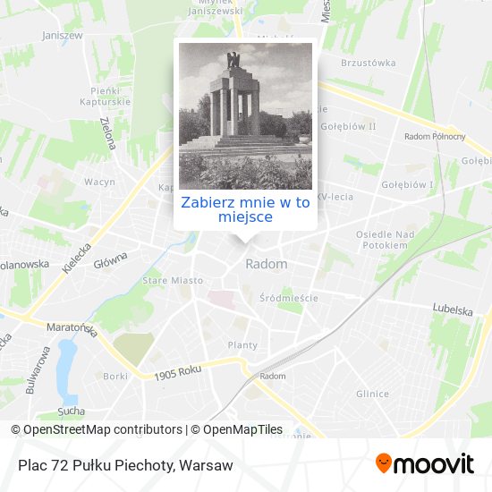 Mapa Plac 72 Pułku Piechoty