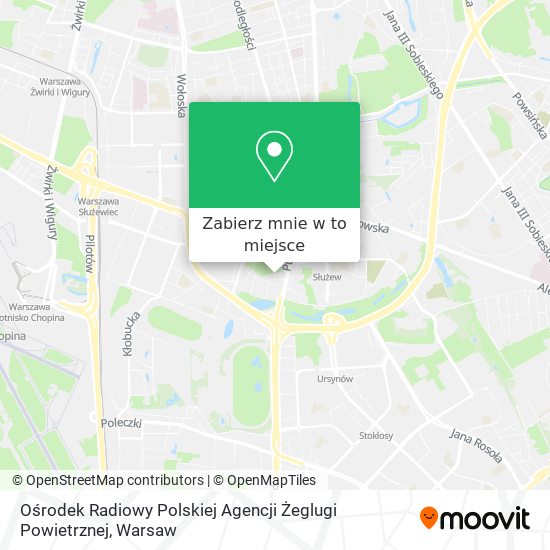 Mapa Ośrodek Radiowy Polskiej Agencji Żeglugi Powietrznej