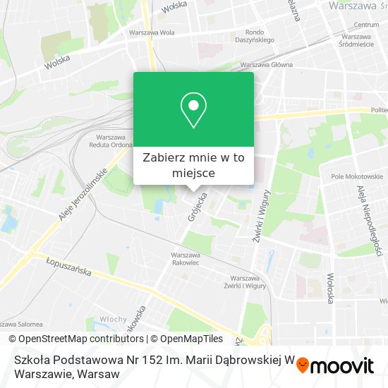 Mapa Szkoła Podstawowa Nr 152 Im. Marii Dąbrowskiej W Warszawie
