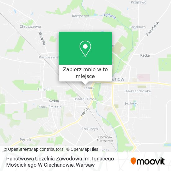 Mapa Państwowa Uczelnia Zawodowa Im. Ignacego Mościckiego W Ciechanowie