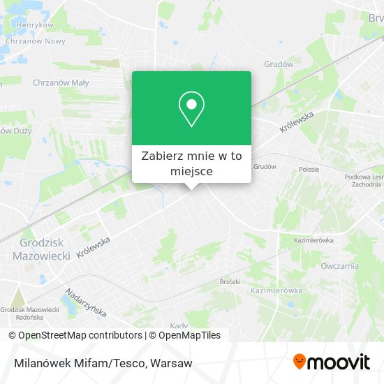 Mapa Milanówek Mifam/Tesco