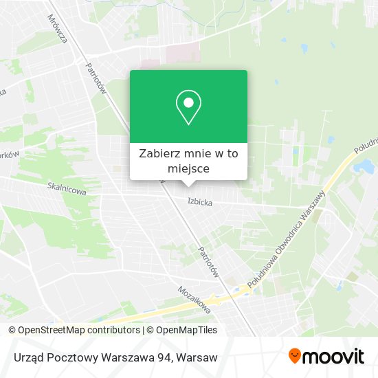 Mapa Urząd Pocztowy Warszawa 94