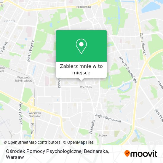 Mapa Ośrodek Pomocy Psychologicznej Bednarska