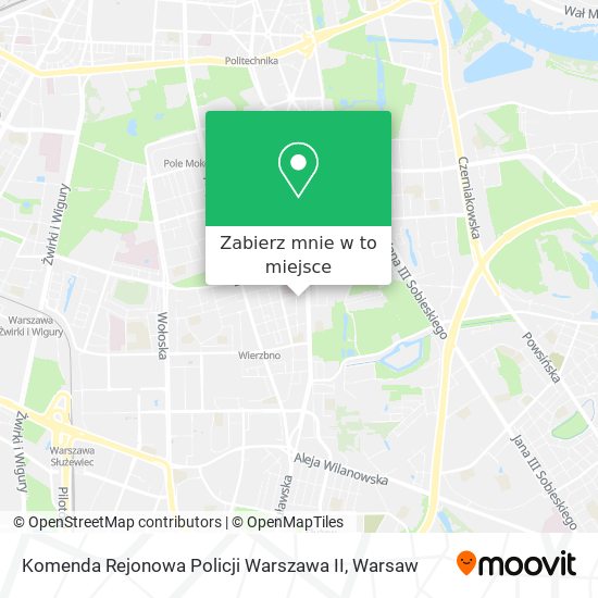 Mapa Komenda Rejonowa Policji Warszawa II