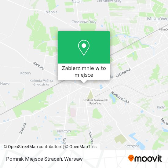 Mapa Pomnik Miejsce Straceń