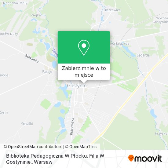 Mapa Biblioteka Pedagogiczna W Płocku. Filia W Gostyninie.