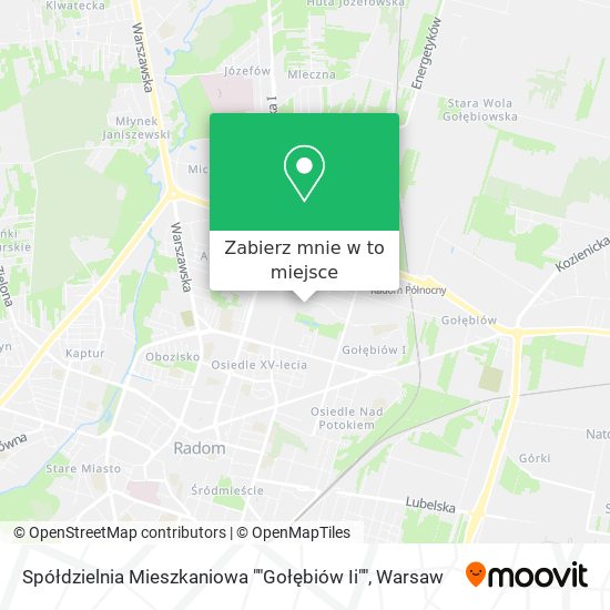 Mapa Spółdzielnia Mieszkaniowa ""Gołębiów Ii""