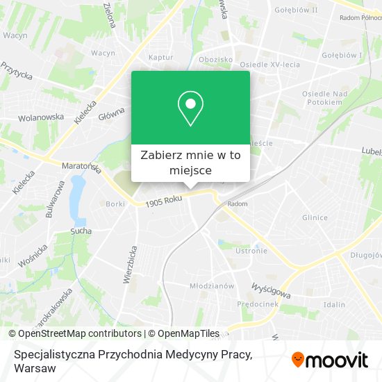 Mapa Specjalistyczna Przychodnia Medycyny Pracy