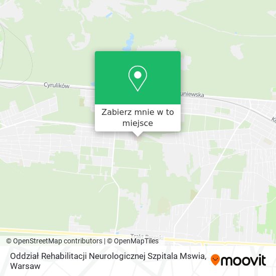 Mapa Oddział Rehabilitacji Neurologicznej Szpitala Mswia