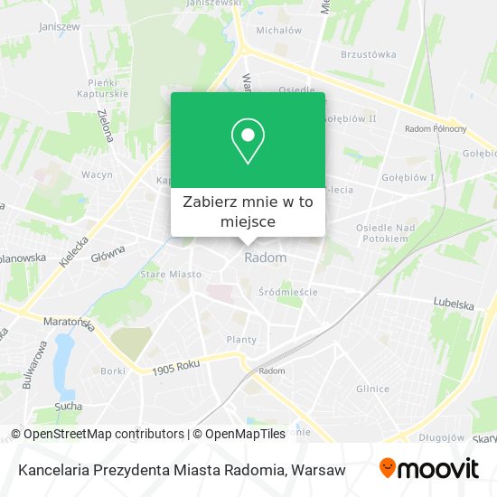 Mapa Kancelaria Prezydenta Miasta Radomia