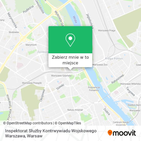 Mapa Inspektorat Służby Kontrwywiadu Wojskowego Warszawa