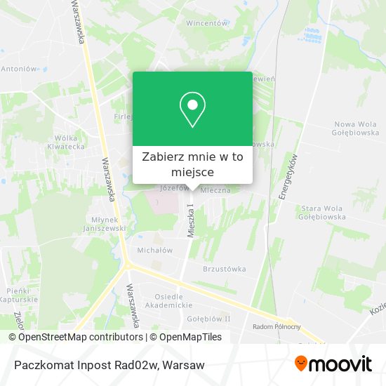 Mapa Paczkomat Inpost Rad02w