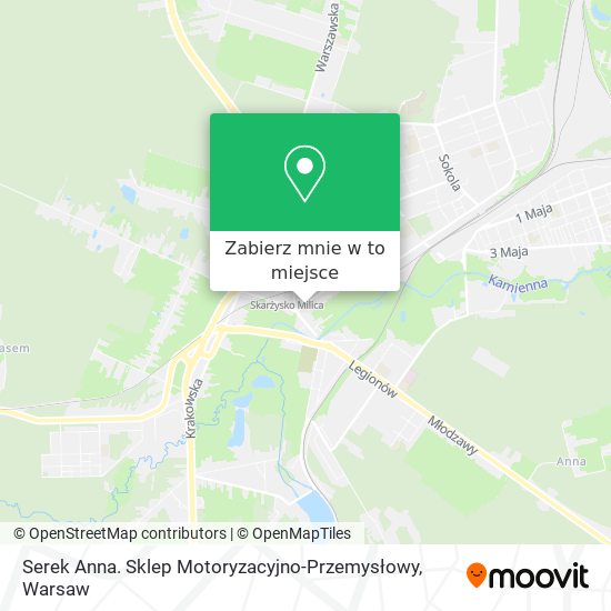 Mapa Serek Anna. Sklep Motoryzacyjno-Przemysłowy