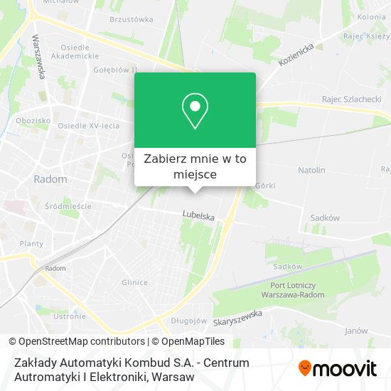 Mapa Zakłady Automatyki Kombud S.A. - Centrum Autromatyki I Elektroniki