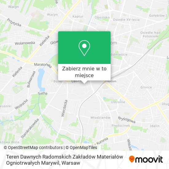 Mapa Teren Dawnych Radomskich Zakładów Materiałów Ogniotrwałych Marywil