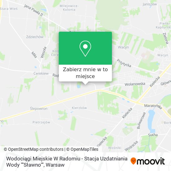 Mapa Wodociągi Miejskie W Radomiu - Stacja Uzdatniania Wody ""Sławno""