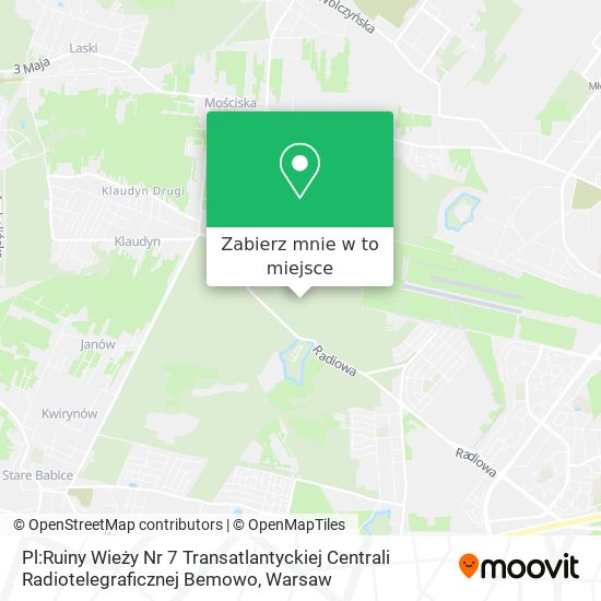 Mapa Pl:Ruiny Wieży Nr 7 Transatlantyckiej Centrali Radiotelegraficznej Bemowo