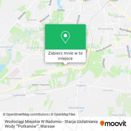 Mapa Wodociągi Miejskie W Radomiu - Stacja Uzdatniania Wody ""Potkanów""