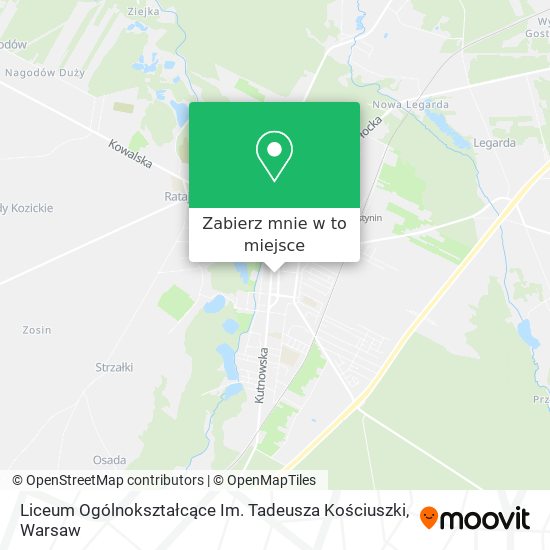 Mapa Liceum Ogólnokształcące Im. Tadeusza Kościuszki