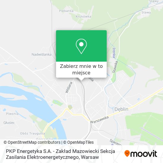 Mapa PKP Energetyka S.A. - Zakład Mazowiecki Sekcja Zasilania Elektroenergetycznego