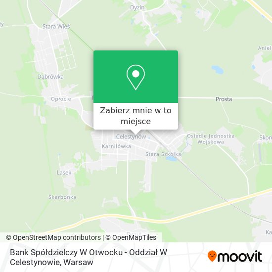 Mapa Bank Spółdzielczy W Otwocku - Oddział W Celestynowie