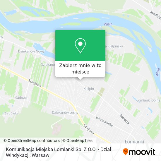 Mapa Komunikacja Miejska Łomianki Sp. Z O.O. - Dział Windykacji