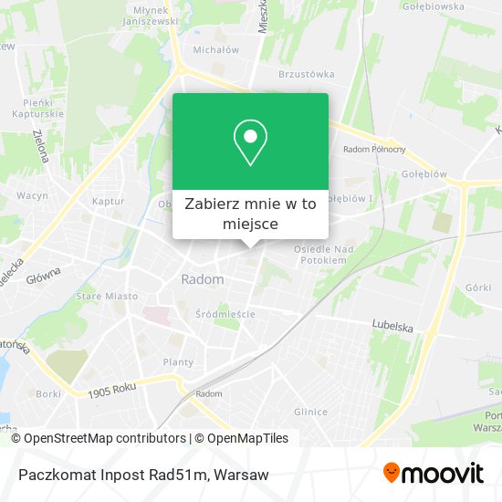 Mapa Paczkomat Inpost Rad51m