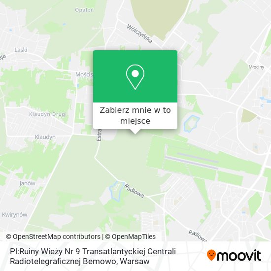 Mapa Pl:Ruiny Wieży Nr 9 Transatlantyckiej Centrali Radiotelegraficznej Bemowo