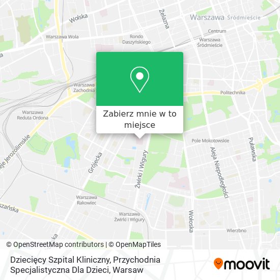 Mapa Dziecięcy Szpital Kliniczny, Przychodnia Specjalistyczna Dla Dzieci