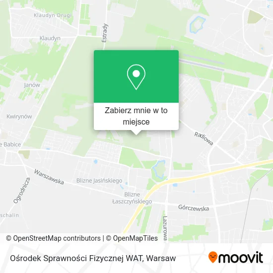 Mapa Ośrodek Sprawności Fizycznej WAT