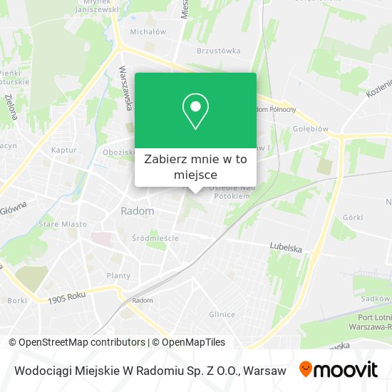 Mapa Wodociągi Miejskie W Radomiu Sp. Z O.O.