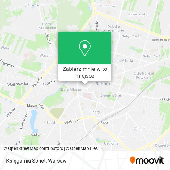 Mapa Księgarnia Sonet