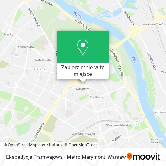 Mapa Ekspedycja Tramwajowa - Metro Marymont