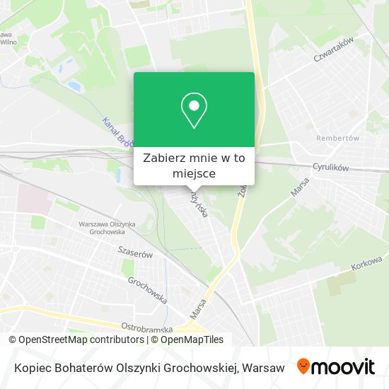 Mapa Kopiec Bohaterów Olszynki Grochowskiej