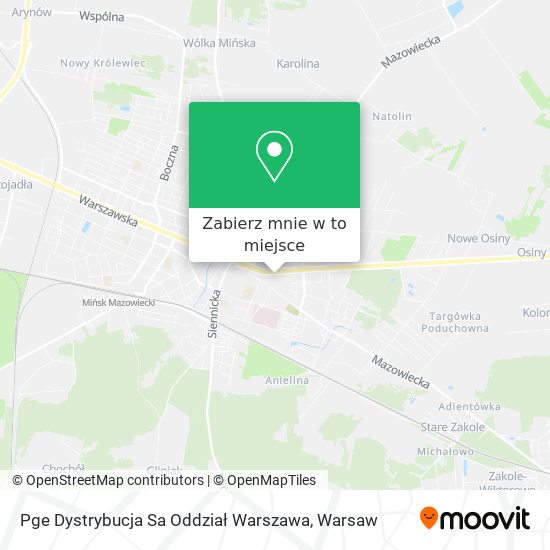 Mapa Pge Dystrybucja Sa Oddział Warszawa