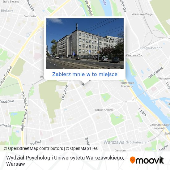 Mapa Wydział Psychologii Uniwersytetu Warszawskiego