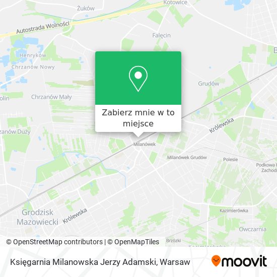 Mapa Księgarnia Milanowska Jerzy Adamski