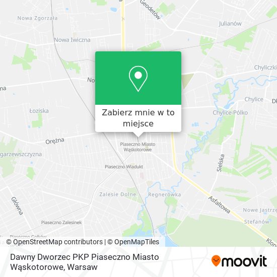 Mapa Dawny Dworzec PKP Piaseczno Miasto Wąskotorowe