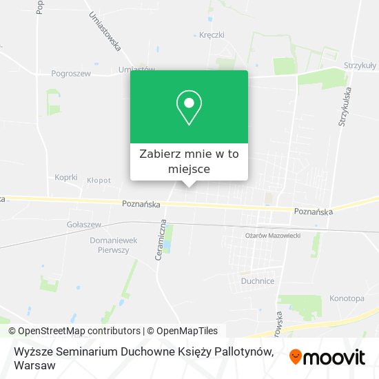 Mapa Wyższe Seminarium Duchowne Księży Pallotynów