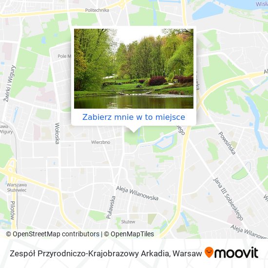 Mapa Zespół Przyrodniczo-Krajobrazowy Arkadia