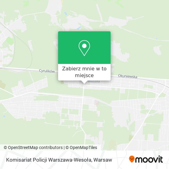 Mapa Komisariat Policji Warszawa-Wesoła