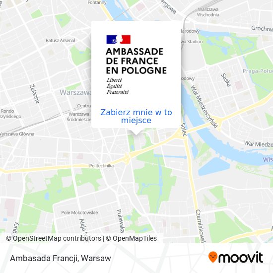 Mapa Ambasada Francji