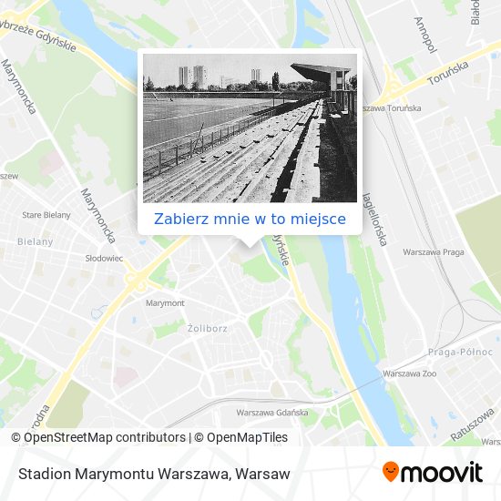 Mapa Stadion Marymontu Warszawa