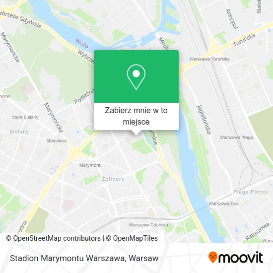 Mapa Stadion Marymontu Warszawa